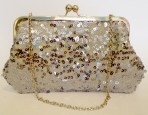 bolsa con lentejuelas plata